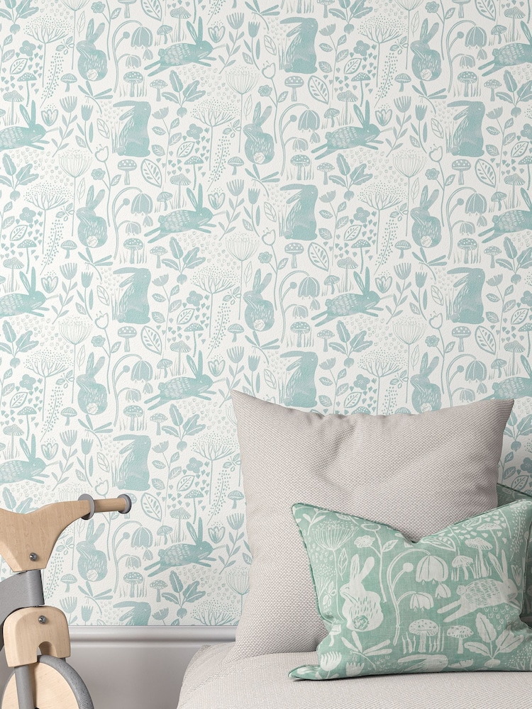 Harlequin Green Into The Meadow Children's 10.05M Wallpaper - Image 1 of 3