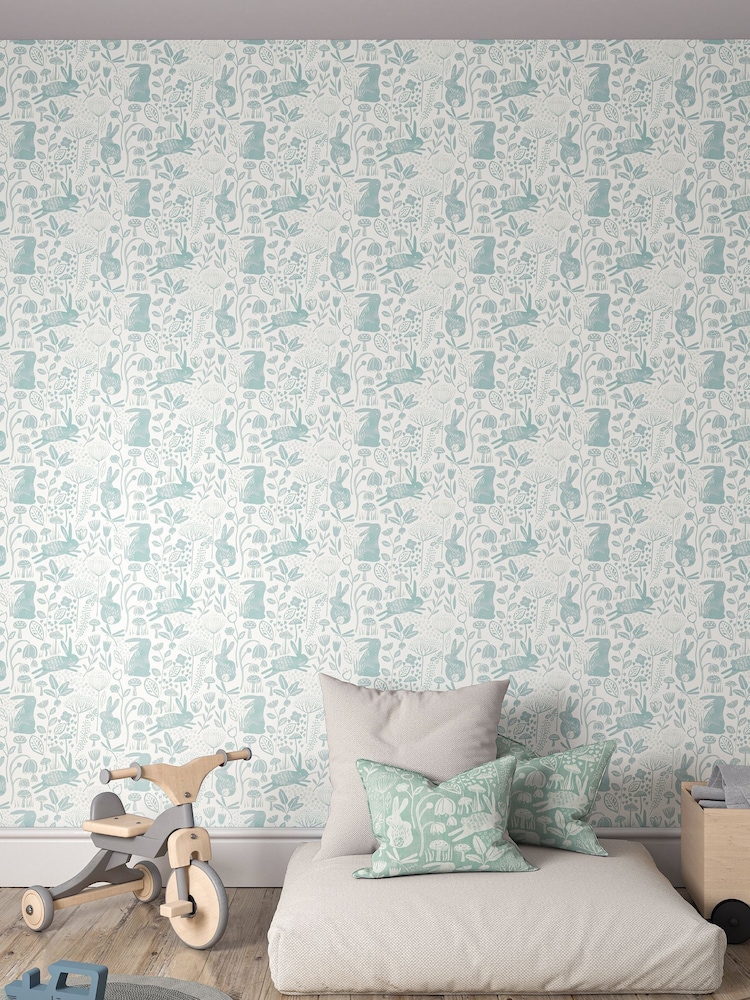 Harlequin Green Into The Meadow Children's 10.05M Wallpaper - Image 2 of 3