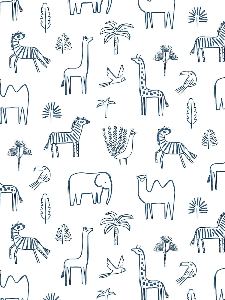 Harlequin Blue Funky Jungle Children's 10.05M Wallpaper - Image 2 of 2