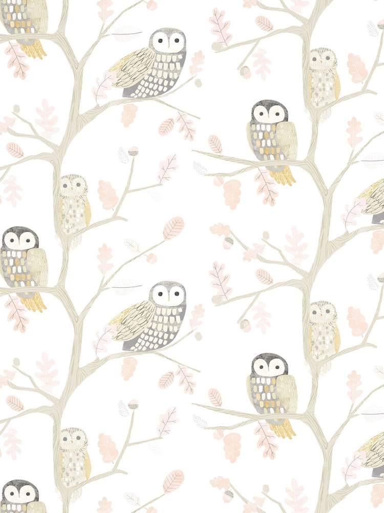Harlequin Natural Little Owls Children's 10.05M Wallpaper - Image 1 of 1