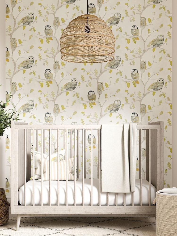 Harlequin Green Little Owls Children's 10.05M Wallpaper - Image 1 of 3