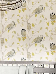 Harlequin Green Little Owls Children's 10.05M Wallpaper - Image 2 of 3