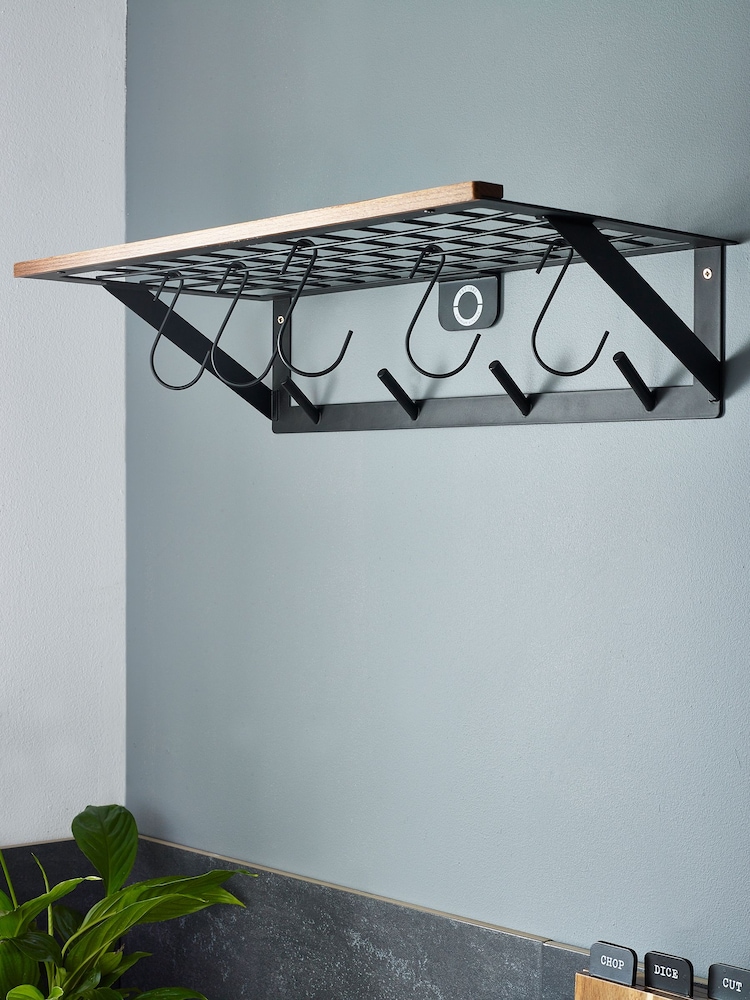 Black Bronx Wall Hanging Kitchen Pan Shelf - Image 2 of 3