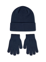 Levi's® Blue 2-Piece Beanie & Gloves Set - Image 2 of 4