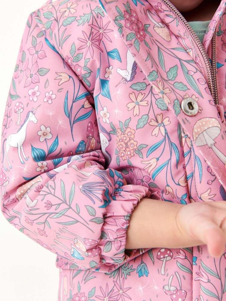 Pink Unicorn Waterproof Printed Coat (6mths-7yrs) - Image 3 of 8