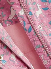 Pink Unicorn Waterproof Printed Coat (6mths-7yrs) - Image 7 of 8