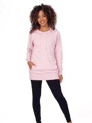Pineapple Pink Womens Longline Hoodie - Image 3 of 6