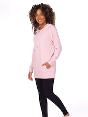 Pineapple Pink Womens Longline Hoodie - Image 4 of 6