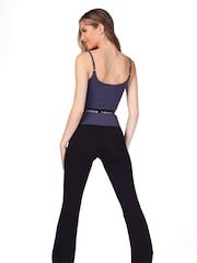 Pineapple Black Womens Contrast Band Bootcut Jersey Trousers - Image 4 of 5