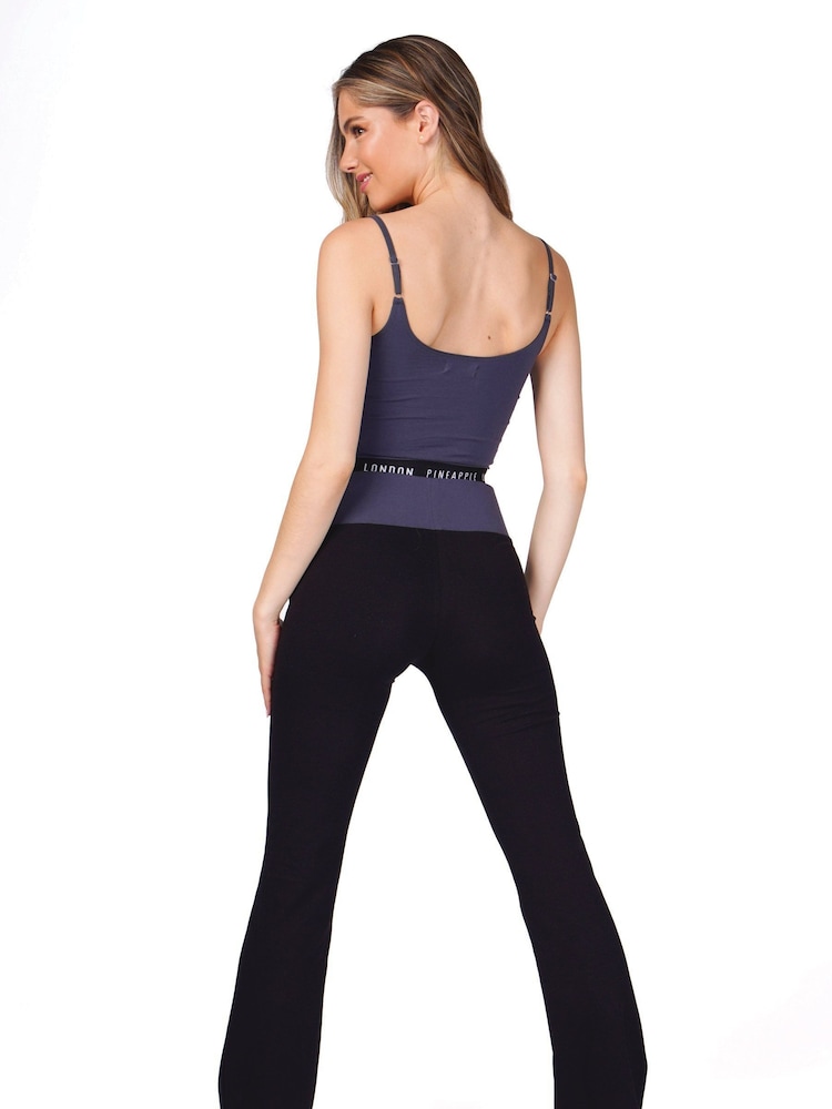 Pineapple Black Womens Contrast Band Bootcut Jersey Trousers - Image 4 of 5