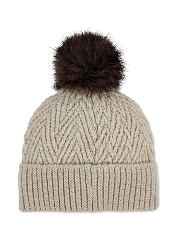 Grädde - Abercrombie & Fitch Pom Beanie & Gloves Set - Bild 2 av 3