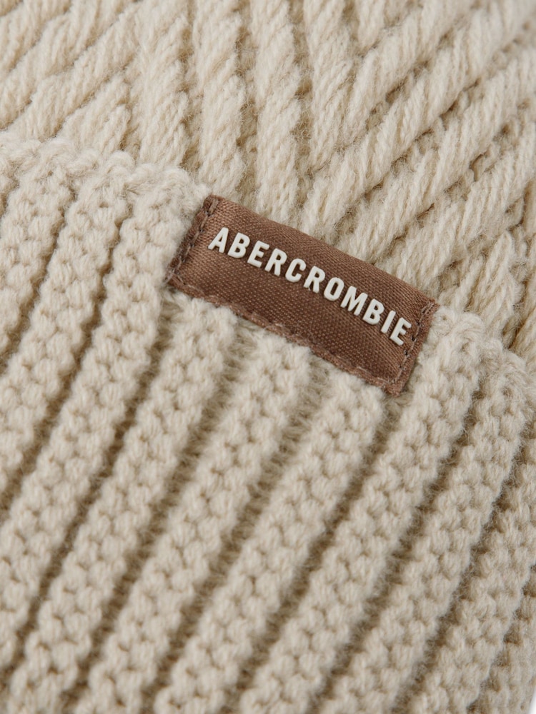 Grädde - Abercrombie & Fitch Pom Beanie & Gloves Set - Bild 3 av 3
