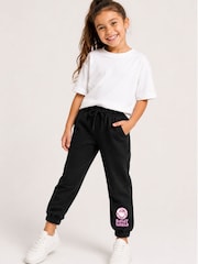 Brand Threads Black Joggers with Iconic Face Print - Image 3 of 4