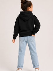 Brand Threads Black Hoodie with Iconic Face Print - Image 2 of 5