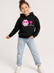 Brand Threads Black Hoodie with Iconic Face Print - Image 3 of 5