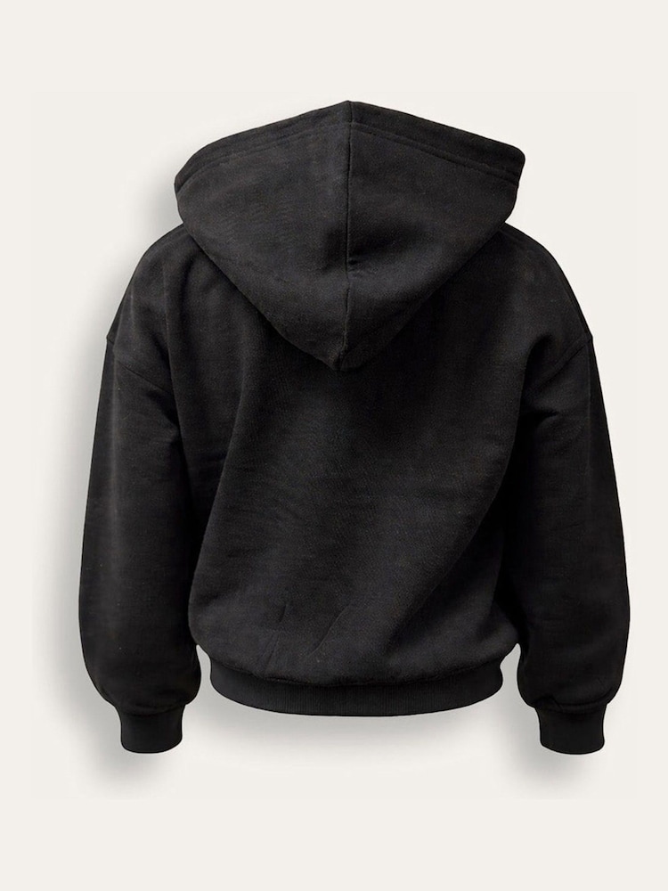 Brand Threads Black Hoodie with Iconic Face Print - Image 5 of 5 Brand Threads Black Hoodie with Iconic Face Print - Image 5 of 5