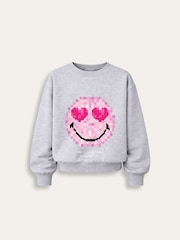 Brand Threads Grey Sweatshirt with Iconic Face Print - Image 4 of 5
