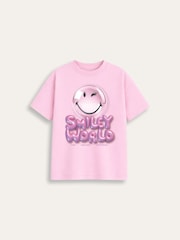 Brand Threads Pink T-Shirt with Iconic Face Print - Image 4 of 5