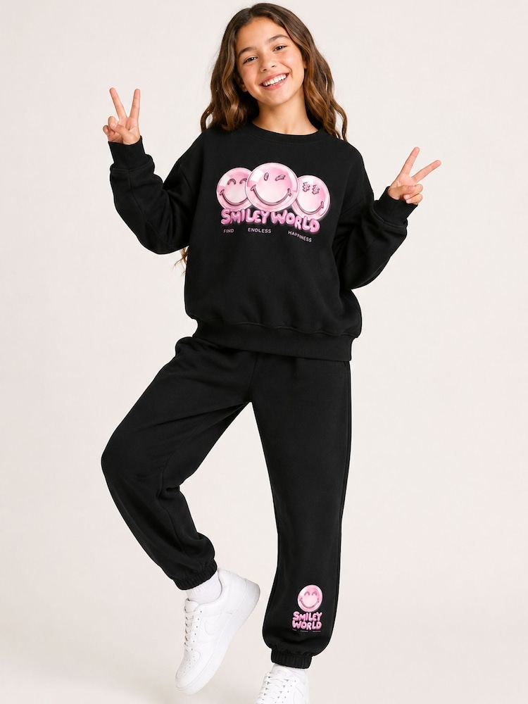 Brand Threads Black Sweatshirt and Joggers 2 Piece Set - Image 1 of 5 Brand Threads Black Sweatshirt and Joggers 2 Piece Set - Image 1 of 5