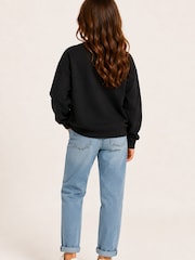 Brand Threads Black Sweatshirt with Iconic Face Print - Image 2 of 5