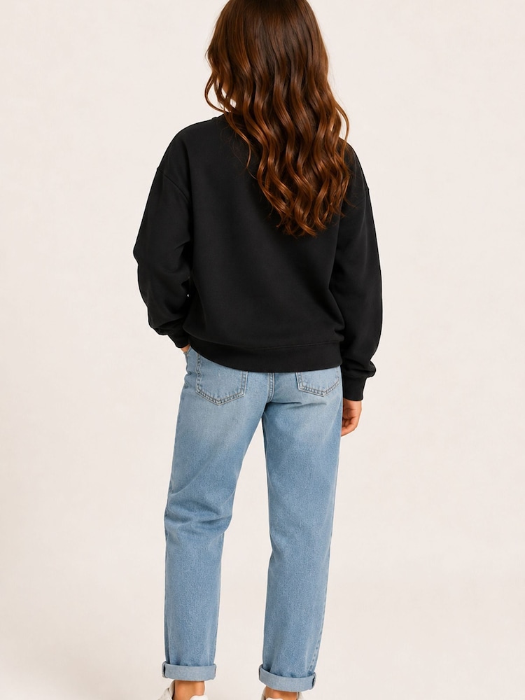 Brand Threads Black Sweatshirt with Iconic Face Print - Image 2 of 5 Brand Threads Black Sweatshirt with Iconic Face Print - Image 2 of 5
