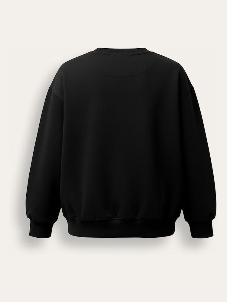 Brand Threads Black Sweatshirt with Iconic Face Print - Image 5 of 5 Brand Threads Black Sweatshirt with Iconic Face Print - Image 5 of 5