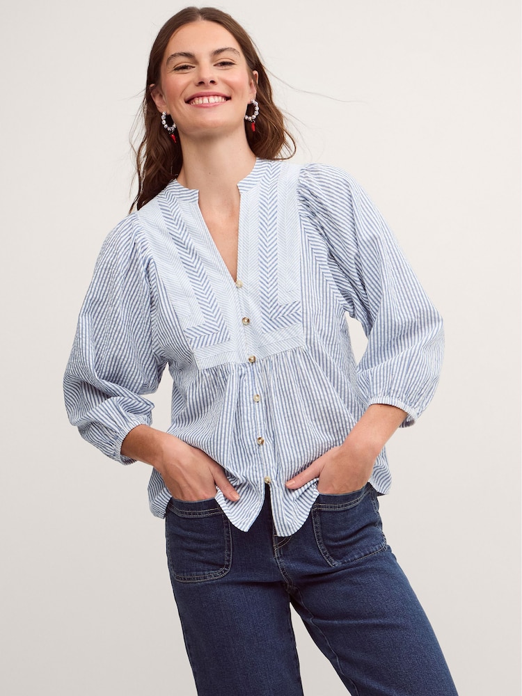 Monsoon Blue Callie Stripe Blouse - Image 1 of 6