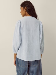 Monsoon Blue Callie Stripe Blouse - Image 2 of 6
