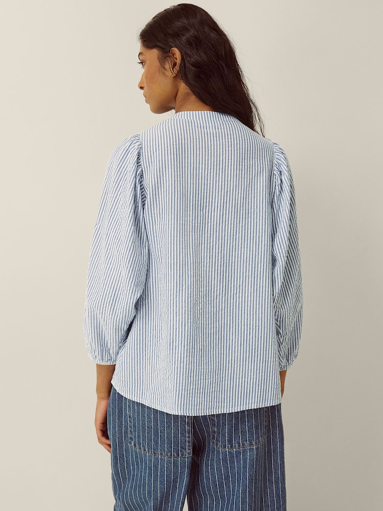Monsoon Blue Callie Stripe Blouse - Image 2 of 6