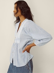 Monsoon Blue Callie Stripe Blouse - Image 3 of 6