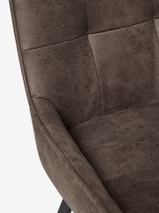 Set of 2 Monza Faux Leather Peppercorn Brown Cole Non Arm Dining Chairs - Image 7 of 7