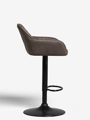 Monza Faux Leather Peppercorn Brown Hamilton Quilted Kitchen Bar Stool - Image 4 of 6