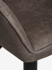 Monza Faux Leather Peppercorn Brown Hamilton Quilted Kitchen Bar Stool - Image 5 of 6