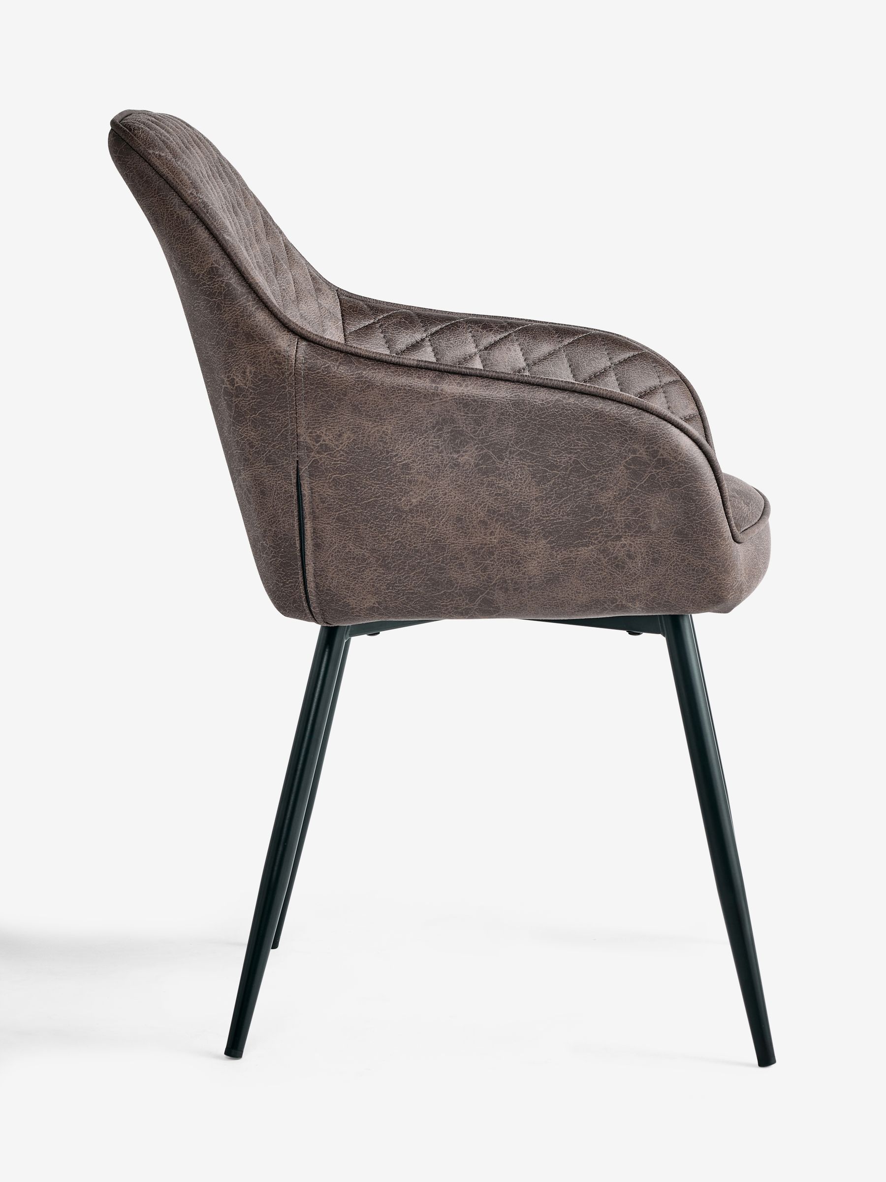 Buy Set of 2 Monza Faux Leather Peppercorn Brown Hamilton Black Leg