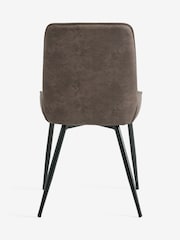 Set of 2 Monza Faux Leather Peppercorn Brown Hamilton Quilted Dining Chairs - Image 9 of 9