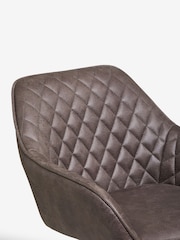 Monza Faux Leather Peppercorn Brown Hamilton Fixed Height Quilted Kitchen Bar Stool - Image 8 of 8