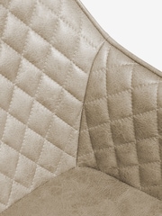 Set of 2 Monza Faux Leather Mink Natural Hamilton Black Leg Quilted Dining Chairs - Image 7 of 8