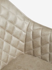Monza Faux Leather Mink Hamilton Fixed Height Quilted Kitchen Bar Stool - Image 6 of 8