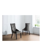 Julian Bowen Set of 2 Grey Veneto Knockerback Chairs - Image 2 of 8