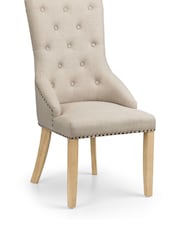 Julian Bowen Cream Set Of 2 Loire Button back Chairs - Image 2 of 4