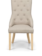 Julian Bowen Cream Set Of 2 Loire Button back Chairs - Image 3 of 4