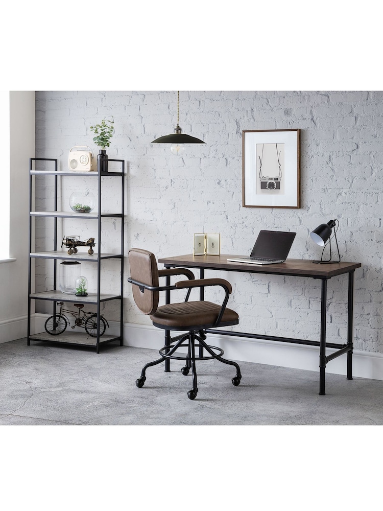 Julian Bowen Black Carnegie Pipe Desk - Image 1 of 5
