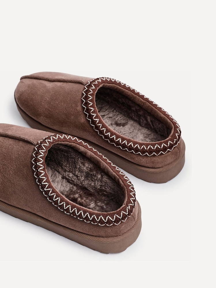 Καφετί - Linzi Tana Συνθετικό σουέτ Slip-On Slippers - Εικόνα 5 από 5
