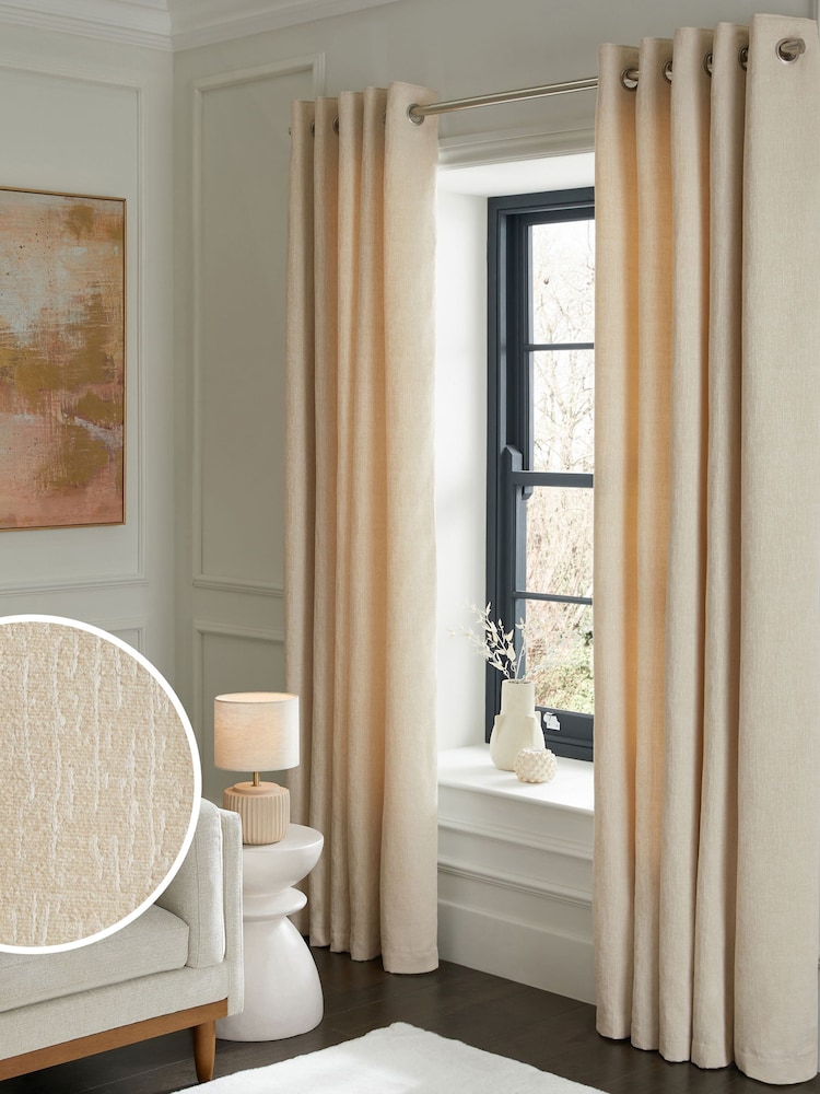 Cortinas de ilhós de chenille pesadas - Imagem 1 de 6