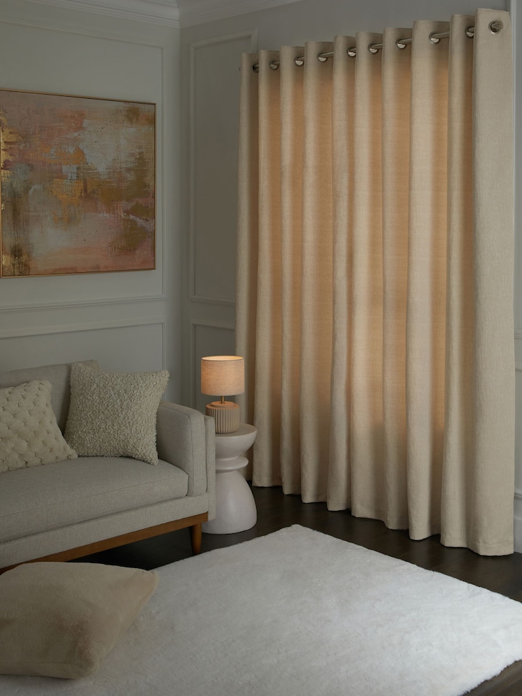 Cortinas de ilhós de chenille pesadas - Imagem 2 de 6