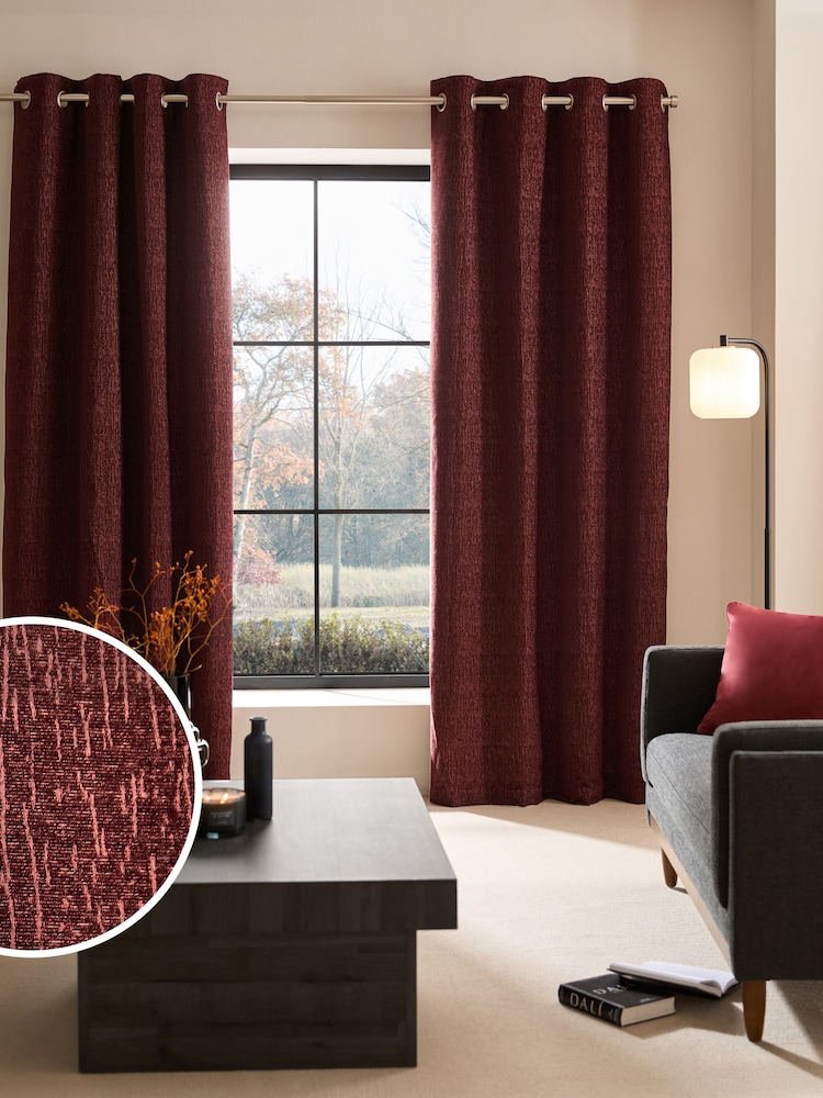 Cortinas de ilhós de chenille pesadas - Imagem 1 de 6
