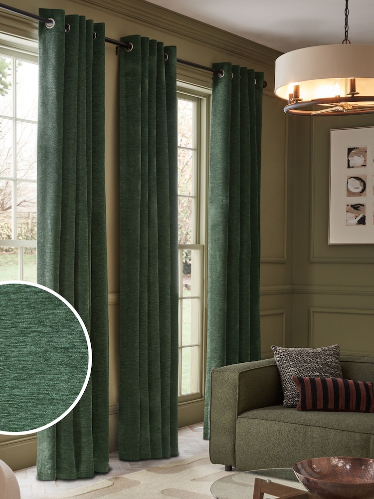 Cortinas de ilhós de chenille Soft Touch - Imagem 1 de 5
