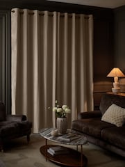 Natural Oatmeal Matte Velvet Super Thermal Curtains - Image 2 of 6