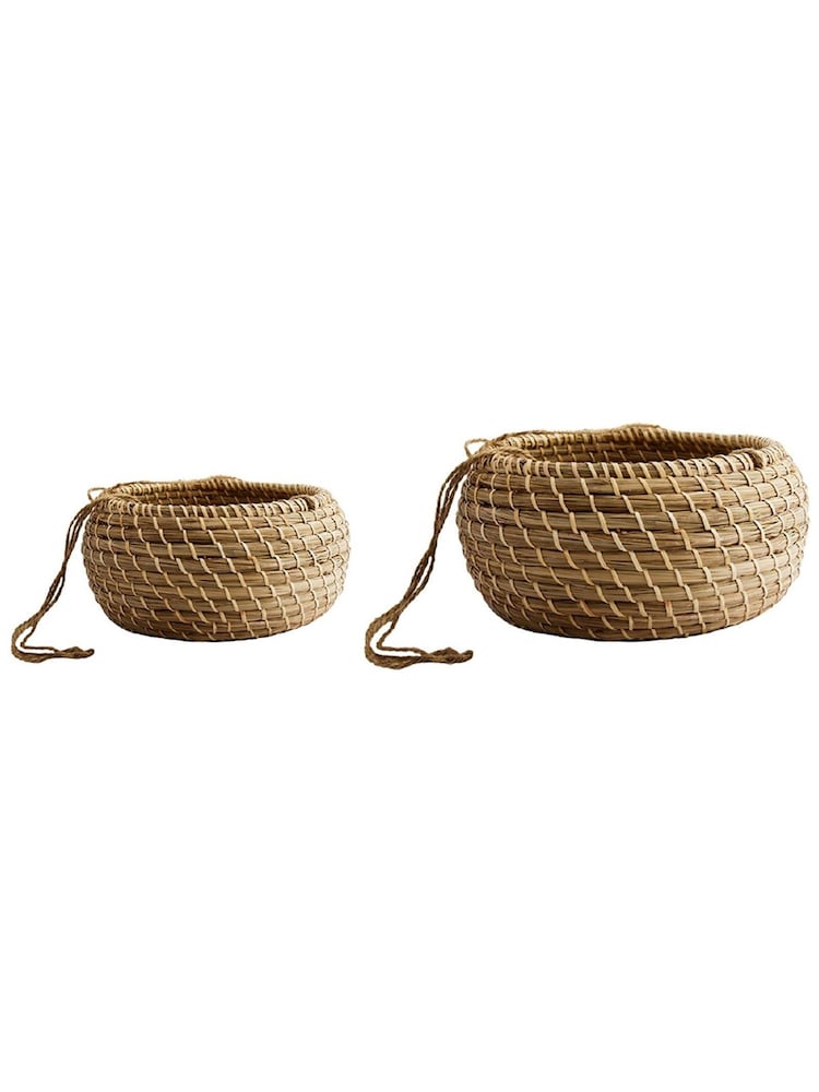 Ivyline Set of 2 Natural Garden Hanging Seagrass Planters - Image 2 of 2