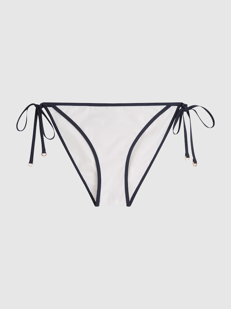 Reiss White/Navy Rutha Self Tie Bikini Bottoms - Image 2 of 6